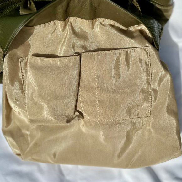 DVF Diane Von Furstenberg Harper Laurel Leather 2Tone Camo Green Shoulder Bag - Picture 11 of 16